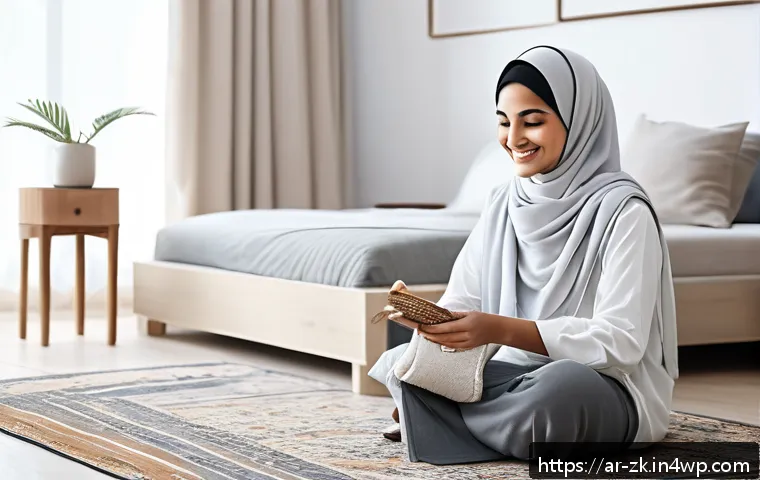 단순함의 철학  불필요한 것의 제거 - A serene and minimalist Arabic home interior bathed in soft natural light, featuring calm beige, whi...